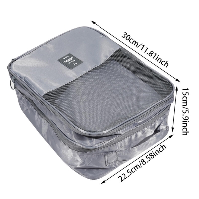 Picture of New Fashion Promotional Zipper Three Pairs Shoe Bag with Ladies Outdoor Shoes Matching Bags Portable Oxford Shoes Storage Bag