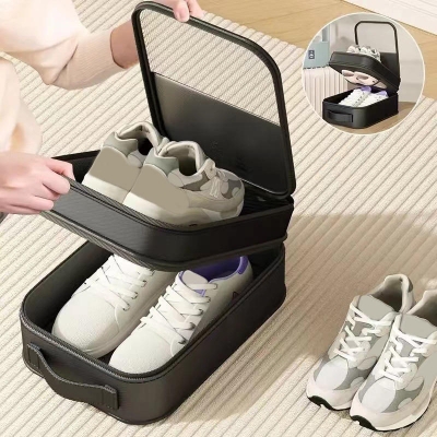 Picture of New Fashion Promotional Zipper Three Pairs Shoe Bag with Ladies Outdoor Shoes Matching Bags Portable Oxford Shoes Storage Bag