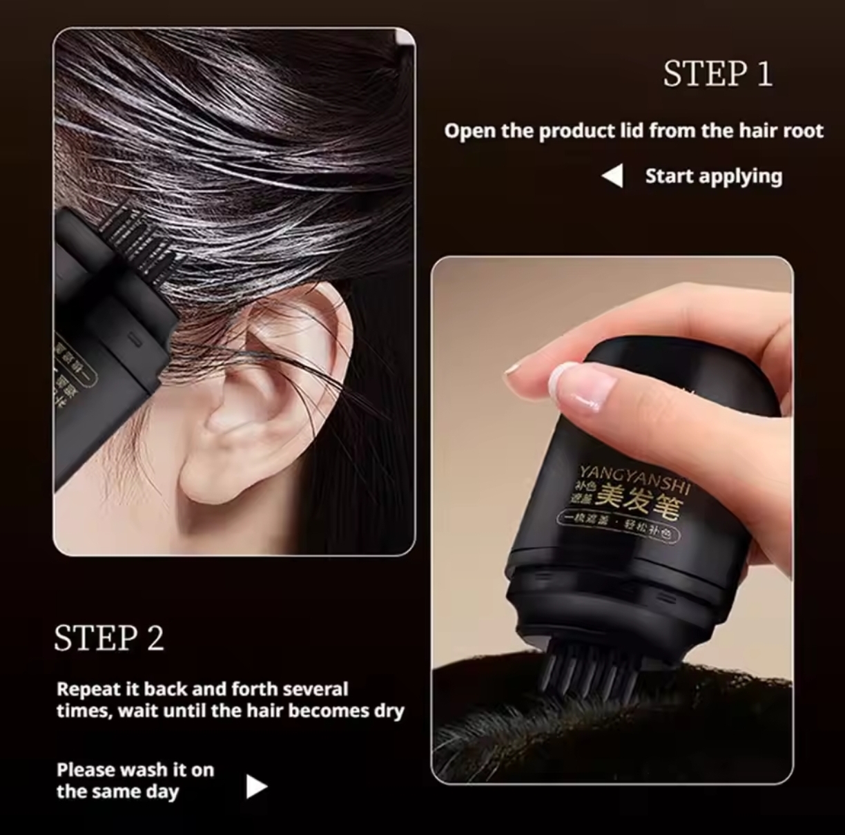 Picture of Natural Waterproof Long-lasting Hair Loss Concealer Hairline Shadow Pigment Covering Gray Hair Dye
