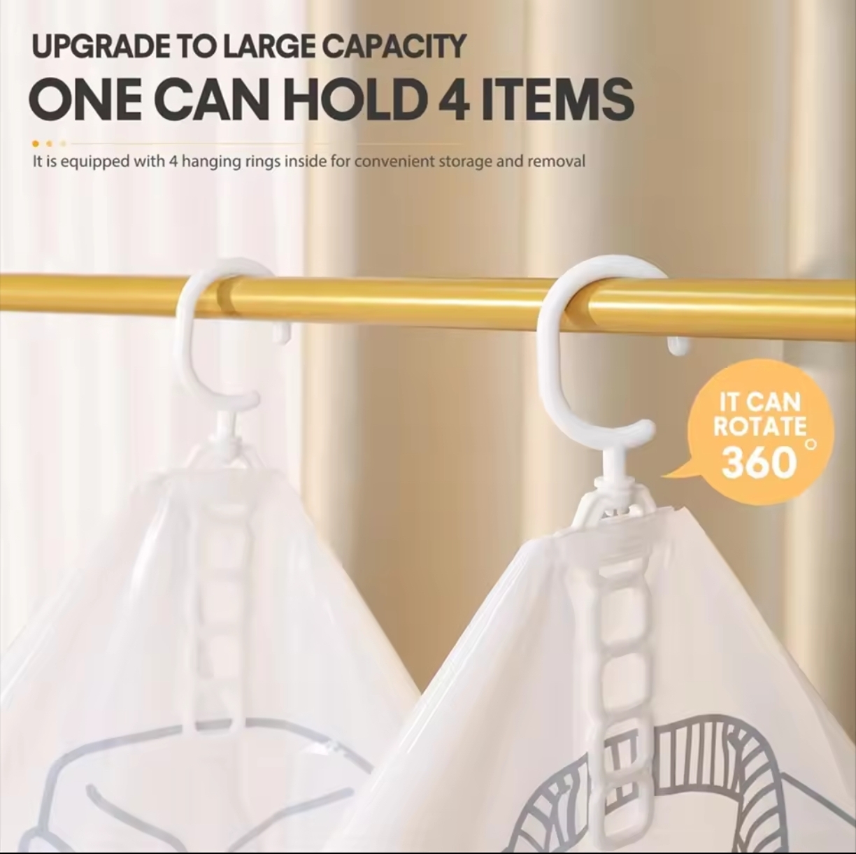 Picture of Hanging Vacuum Compression Storage Bag + Hand Pump for Jacket, Quilt, Coats, Suits, Dresses etc. Travel organizer for luggage, Large Capacity Wardrobe Organizer for Clothes | Space Saver | Reusable Dustproof Wardrobe Bag - hanging bag 100*70CM