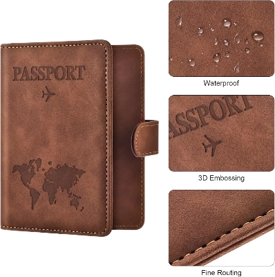 Picture of Premium PU Leather Wallet Men Passport Cover Case Factory Passport Holder RFID Blocking Passport Holder