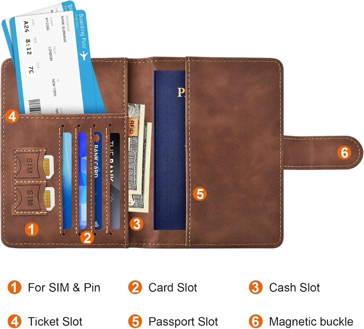 Picture of Premium PU Leather Wallet Men Passport Cover Case Factory Passport Holder RFID Blocking Passport Holder