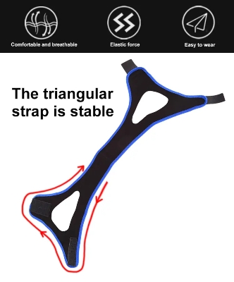 Picture of Adjustable Anti Snoring Chin Strap Apnea Sleep Device Anti Snore Sleep Stop Snoring Strap - Black