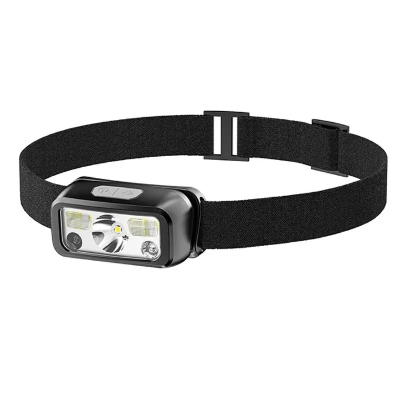 Picture of Rechargeable Headlamp Flashlight, 800 Lumens Motion Sensor Head Lamp, IPX4 Waterproof, Bright White Cree Led & Red Light, Perfect for Running, Camping, Hiking & More - Black