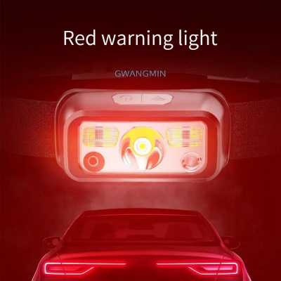 Picture of Rechargeable Headlamp Flashlight, 800 Lumens Motion Sensor Head Lamp, IPX4 Waterproof, Bright White Cree Led & Red Light, Perfect for Running, Camping, Hiking & More - Black
