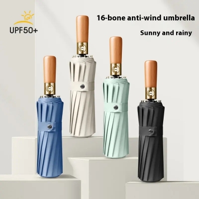 Picture of 16 Ribs High Quality  Automatic Umbrella Man and women Luxury  Umbrella for Car Business Big Umbrella Sun Rain Women Parasol Windproof Folding - Big size
