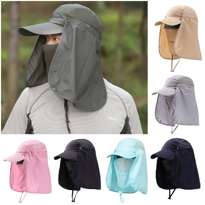 Picture of Outdoor Sport Hiking Visor Hat UV Guard Face Neck Cover Fishing Sun Protection Cap - One size
