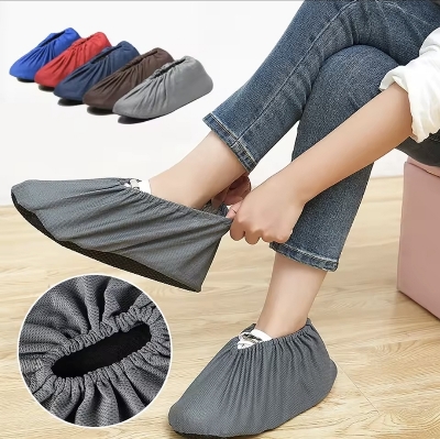 Picture of Anti-static shoe covers for students' computer room and laboratory, non-slip shoe covers, breathable and repeatedly washable adult cloth foot covers - One size