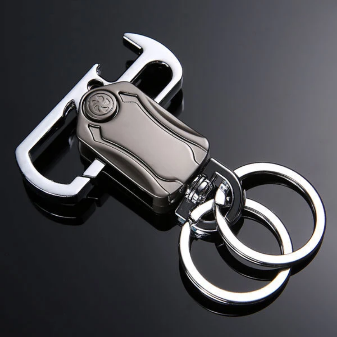 Picture of Metal Keychain Men's Pendant Personalized Men's Keychain with Fingertip Gyroscope Bottle Opener Keychain - Silver