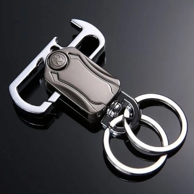 Picture of Metal Keychain Men's Pendant Personalized Men's Keychain with Fingertip Gyroscope Bottle Opener Keychain - Silver