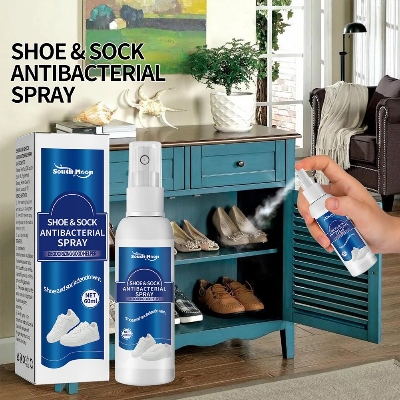 Picture of Shoe Odor Remover Spray For Stinky Sneakers Or Smelly Feet,Foot Deodorant Fight All Odors  - White (100ml)