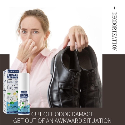 Picture of Shoe Odor Remover Spray For Stinky Sneakers Or Smelly Feet,Foot Deodorant Fight All Odors - White (100ml)