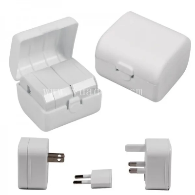 Picture of Universal Travel Adapter International Multi Plug 3-in1 Converter Multi Plug Power Socket UK/US/AU/EU/CA converter All in 1 Travel Adapter - White