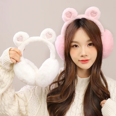 Picture of Winter Folding Portable Cold Protective Furry Plush
Earmuffs Windproof Outdoor Soft Comfortable Fur
Ear Protection Muffs - One size