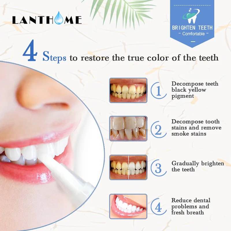 Picture of Lanthome teeth cleaning pen rotating oral care teeth whitening pen - White