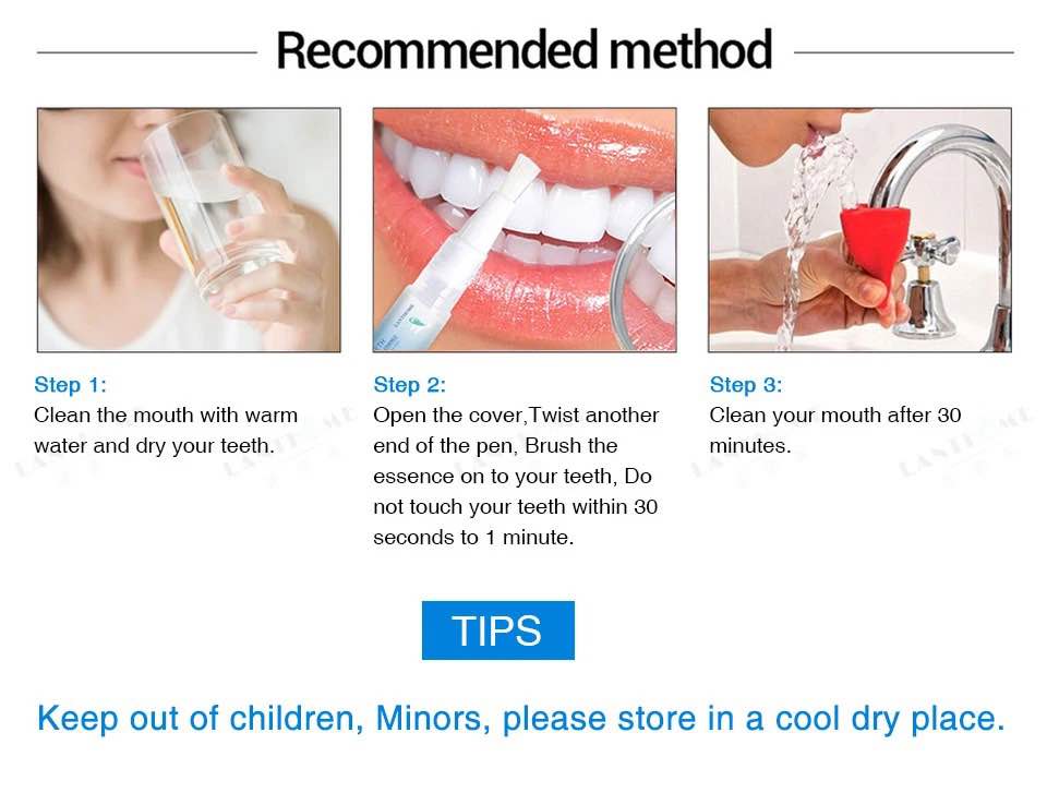 Picture of Lanthome teeth cleaning pen rotating oral care teeth whitening pen - White