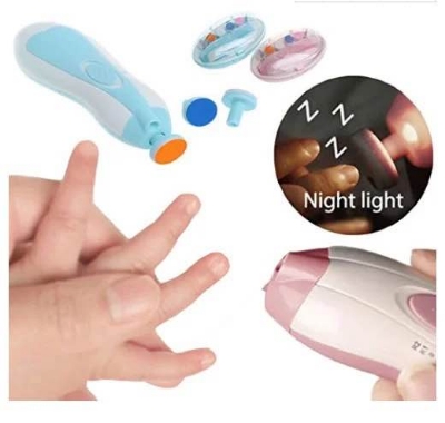 Picture of Baby Electric Nail Trimmer Kid Nail Polisher Tool Baby Care Multifunctional Fingernail Cutter Trimmer Infant Manicure Set - Blue