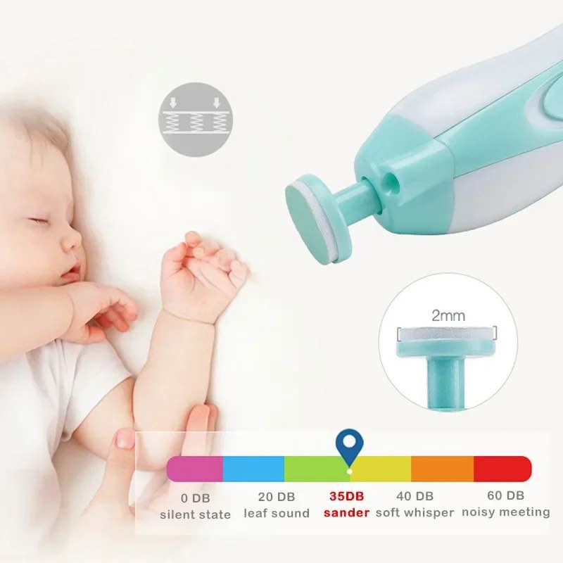 Picture of Baby Electric Nail Trimmer Kid Nail Polisher Tool Baby Care Multifunctional Fingernail Cutter Trimmer Infant Manicure Set - Blue