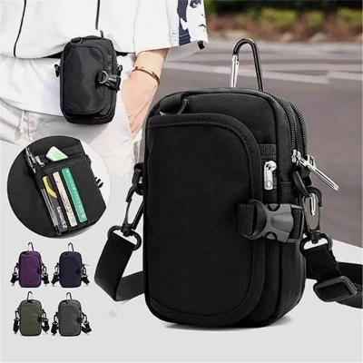 Picture of Waist Bag Mobile Phone Bags fanny pack Single Shoulder Messenger Bag Waterproof Waist Pack Crossbody Bags Coin Purse - Black