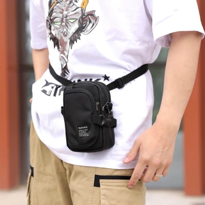 Picture of Waist Bag Mobile Phone Bags fanny pack Single Shoulder Messenger Bag Waterproof Waist Pack Crossbody Bags Coin Purse - Black