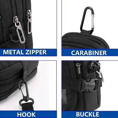 Picture of Waist Bag Mobile Phone Bags fanny pack Single Shoulder Messenger Bag Waterproof Waist Pack Crossbody Bags Coin Purse - Black