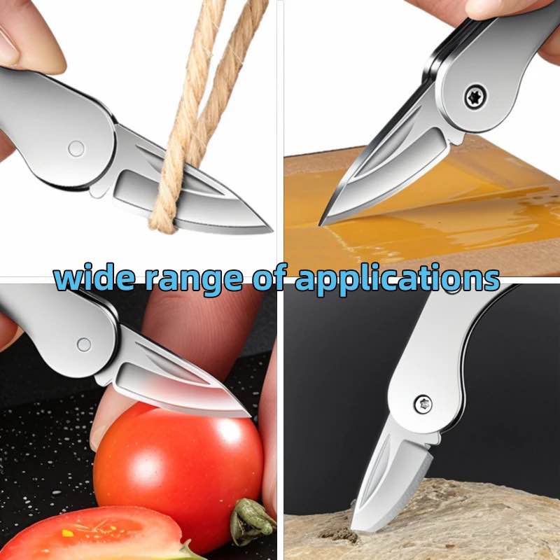 Picture of Outdoor Camping Supplies Stainless Steel Folding Mini Square Head Keychain Pendant Portable Pocket cutter - Silver
