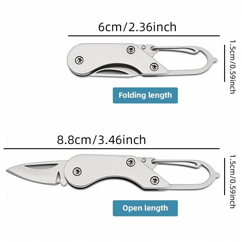 Picture of Outdoor Camping Supplies Stainless Steel Folding Mini Square Head Keychain Pendant Portable Pocket cutter - Silver