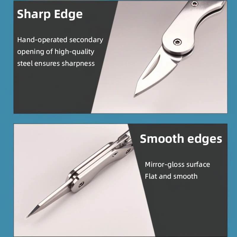 Picture of Outdoor Camping Supplies Stainless Steel Folding Mini Square Head Keychain Pendant Portable Pocket cutter - Silver