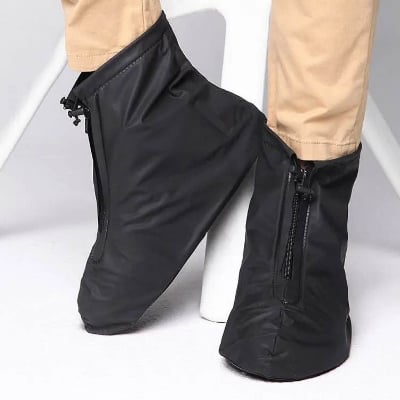 Picture of Waterproof Shoe Rain Cover Men Women High Quality Sandal Sneaker Raincoat Water Proof Outdoor Rain Coat Shoes - Black