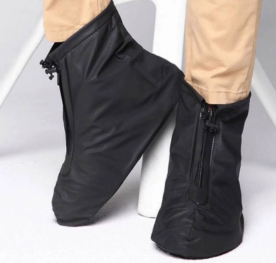 Picture of Waterproof Shoe Rain Cover Men Women High Quality Sandal Sneaker Raincoat Water Proof Outdoor Rain Coat Shoes - Black
