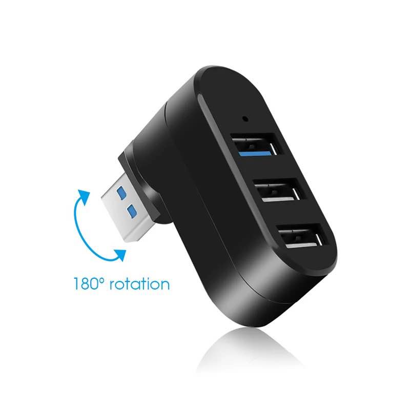 Picture of Laptop USB 3.0 Rotatable Hub High Speed Multi-hub Usb Splitter 2.0 1 Multiple 3 6 Port Adapter Usb 3.0 Card Reader for Pc - Black