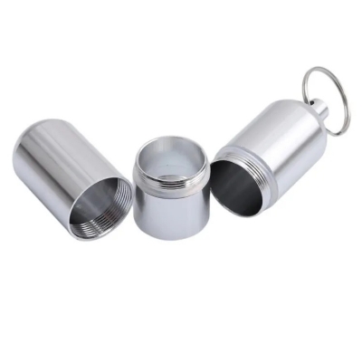 Picture of Capsule Water Proof Cigaretes Holder  medicine Case Box Lighter - Silver