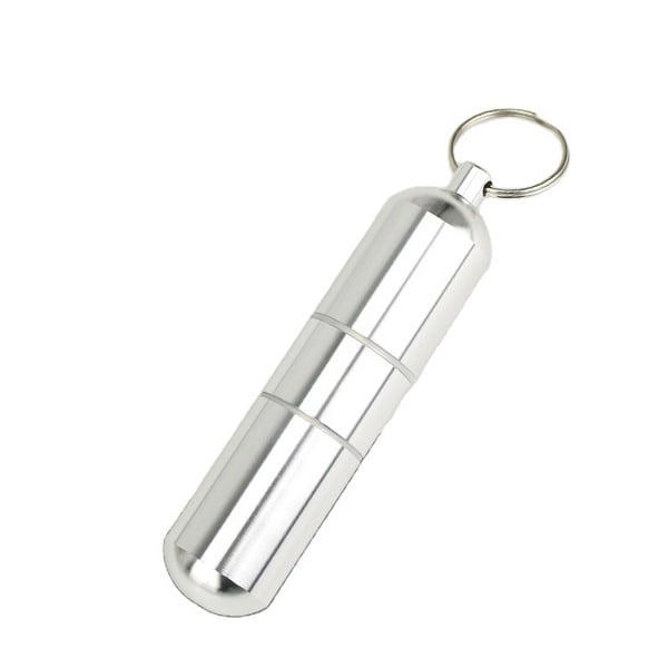 Picture of Capsule Water Proof Cigaretes Holder  medicine Case Box Lighter - Silver