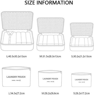 Picture of 6PCS Travel Storage Bag Organizer Set For Clothes Shoes Cosmetic Tidy Organizer Wardrobe Suitcase Pouch Travel Organizers Packing Bags