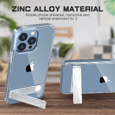 Picture of Zinc alloy Phone Kickstand Vertical and Horizontal Stand /Adjustable Small Folding Desk Mount Holder - Black
