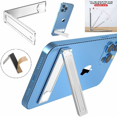 Picture of Zinc alloy Phone Kickstand Vertical and Horizontal Stand /Adjustable Small Folding Desk Mount Holder - Black
