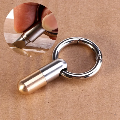 Picture of Capsule Keychain Stainless Steel Mini Tools Key ring - Gold