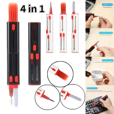 Picture of 4 in 1 Cleaner Kit Pen for Airpods Earbud ear phone mobile Cleaning Brush for Keyboard Earphones Computer Cleaning Too - Grey