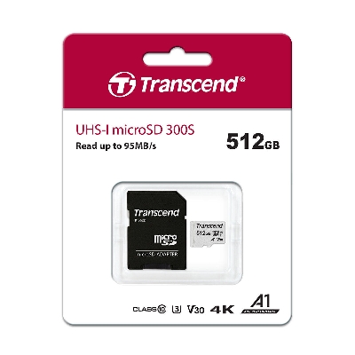 Picture of Transccend 512GB UHS-I MicroSD 300S Memory Card - 512GB