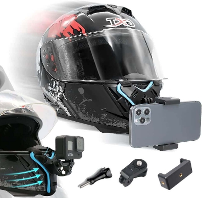 Picture of Helmet Chin Mount With Mobile Holder (Action Camera Mount +Mobile Mount) Action Camera Helmet Mount Use for Smart Phone, Hero Go Pro