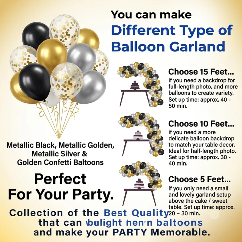 Welcome Home Decoration Set - Deluxe Golden Foil Balloon Banner & Arch Garland Backdrop Kit - (81 Pcs)