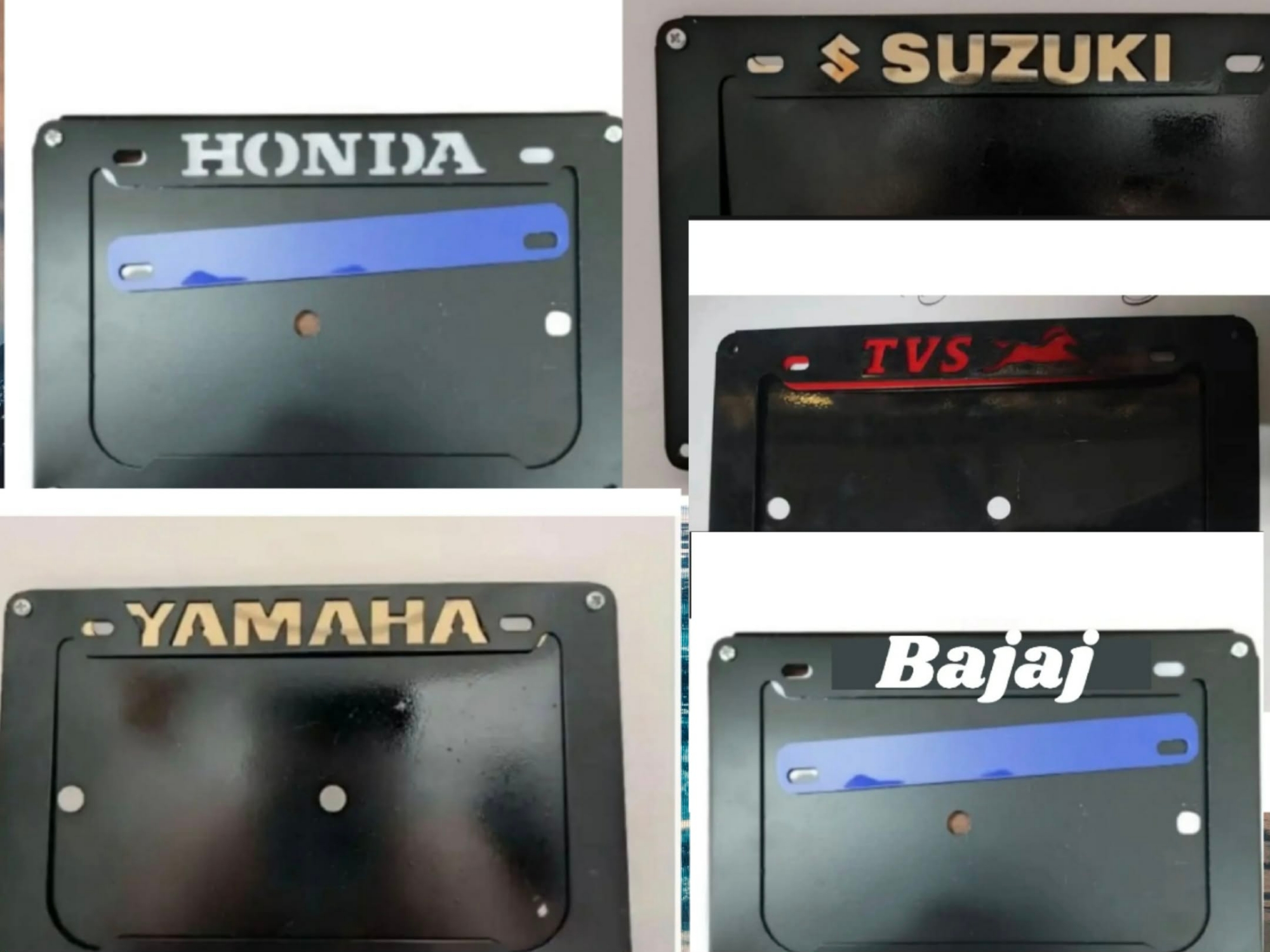 Picture of all motorcycle number plate holder licence plate frame black colour