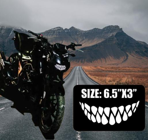 Picture of Sticker For Bike | Monster_Teeth on Headlight | Best Quality Sticker For Bike Decal And Decoration /
