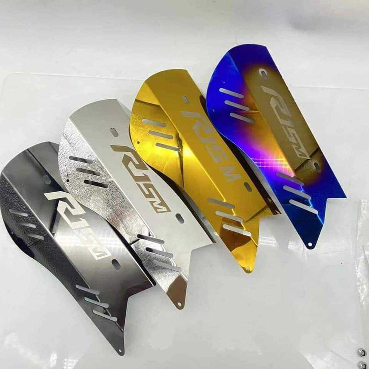 Picture of Yamaha R15 M silencer metal Cover golden - Bike Cover/Aliterative bike Point