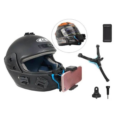 Picture of Helmet Chin Mount With Mobile holder - Helmet Mount /alternative Biker Point -Black