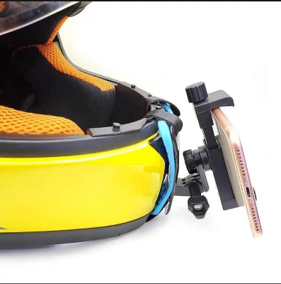 Picture of Helmet Chin Mount With Mobile holder - Helmet Mount /alternative Biker Point -Black