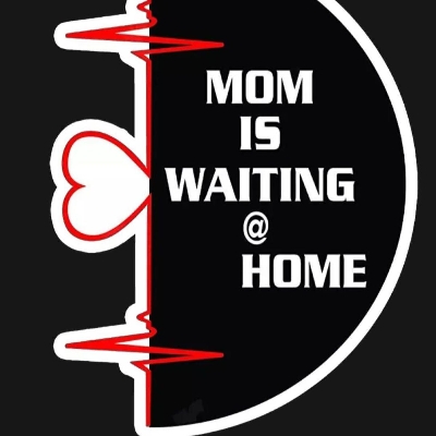 Picture of MOM IS WAITNG @HOME Bike stcker /Alternative Biker Point