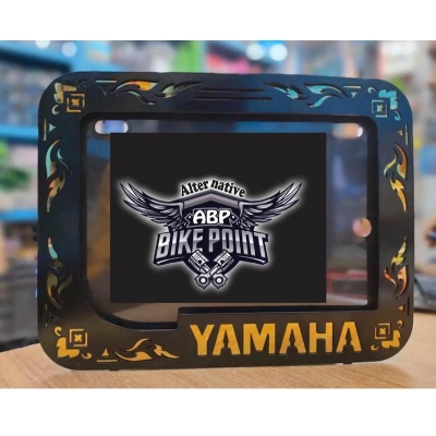 Picture of Full metal Rear Number Plate Holder for Motorcycle. Yamaha 3 part-Black and golden/Alternative Biker Point -Gold