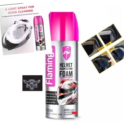 Picture of Flamingo Helmet Disinfecting Foam Cleaner 450ml, Motorcycle Helmet Foam Cleaner, -Multicolor