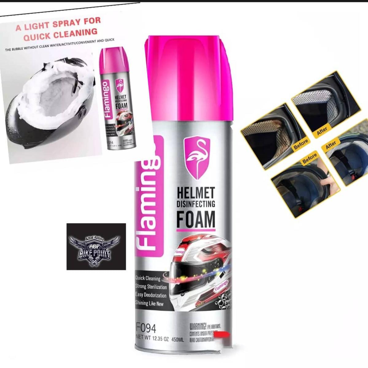 Picture of Flamingo Helmet Disinfecting Foam Cleaner 450ml, Motorcycle Helmet Foam Cleaner, -Multicolor